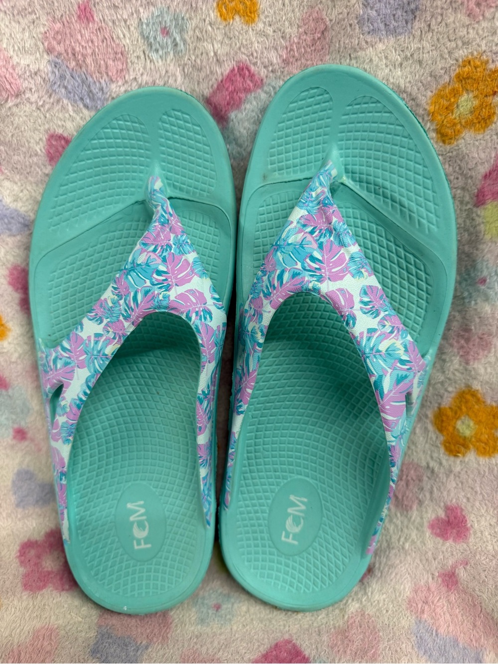 Island Surf FOM Women's Turquoise Floral Comfort Sandals